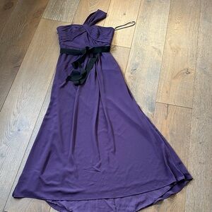 White by Vera Wang One-Shoulder Amethyst Dress